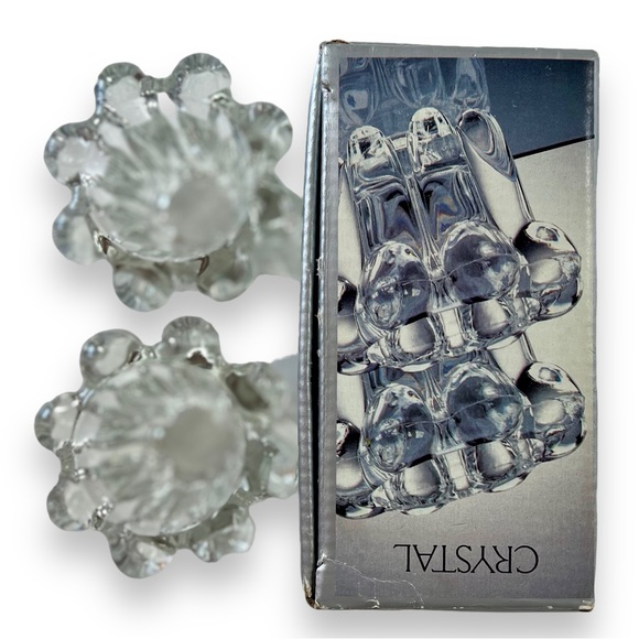 VTG Crystal 2 Pc. Candle Holder Set For Votive and Tapered Candles - Picture 6 of 13